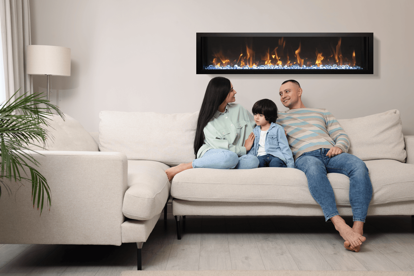 Amantii Panorama BI Slim: Smart Electric Fireplace: 5 Sizes Available - Electric Fireplace Shop