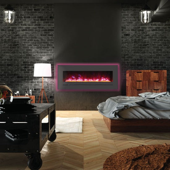 Sierra Flame 48" Built-In/Wall Mounted Electric Fireplace (WM-FML-48-5523-STL) - Electric Fireplace Shop