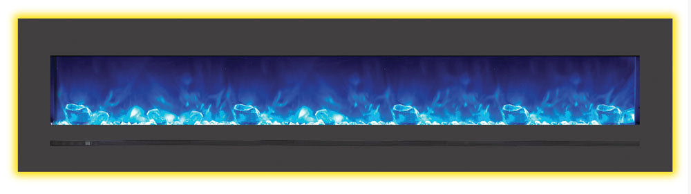 Sierra Flame 88" Built-In/Wall Mounted Electric Fireplace (WM-FML-88-9623-STL) - Electric Fireplace Shop