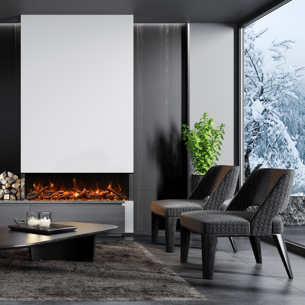 Amantii Tru View XL Deep: Smart, 3-Sided Built-In Electric Fireplace: Indoor/Outdoor - Electric Fireplace Shop