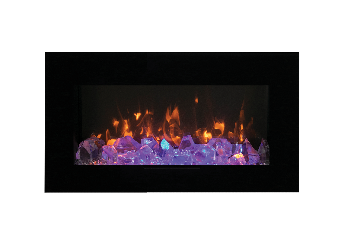 Amantii Wall Mount/Flush Mount Linear Electric Fireplace (WM-FM-BG Series) - Electric Fireplace Shop