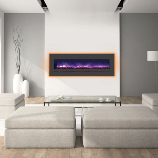 Sierra Flame 60" Built-In/Wall Mounted Electric Fireplace (WM-FML-60-6623-STL) - Electric Fireplace Shop