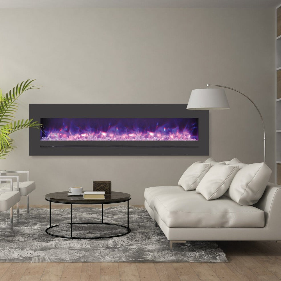 Sierra Flame 72" Built-In/Wall Mounted Electric Fireplace (WM-FML-72-7823-STL) - Electric Fireplace Shop