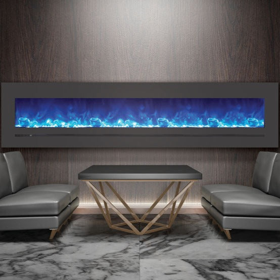 Sierra Flame 88" Built-In/Wall Mounted Electric Fireplace (WM-FML-88-9623-STL) - Electric Fireplace Shop