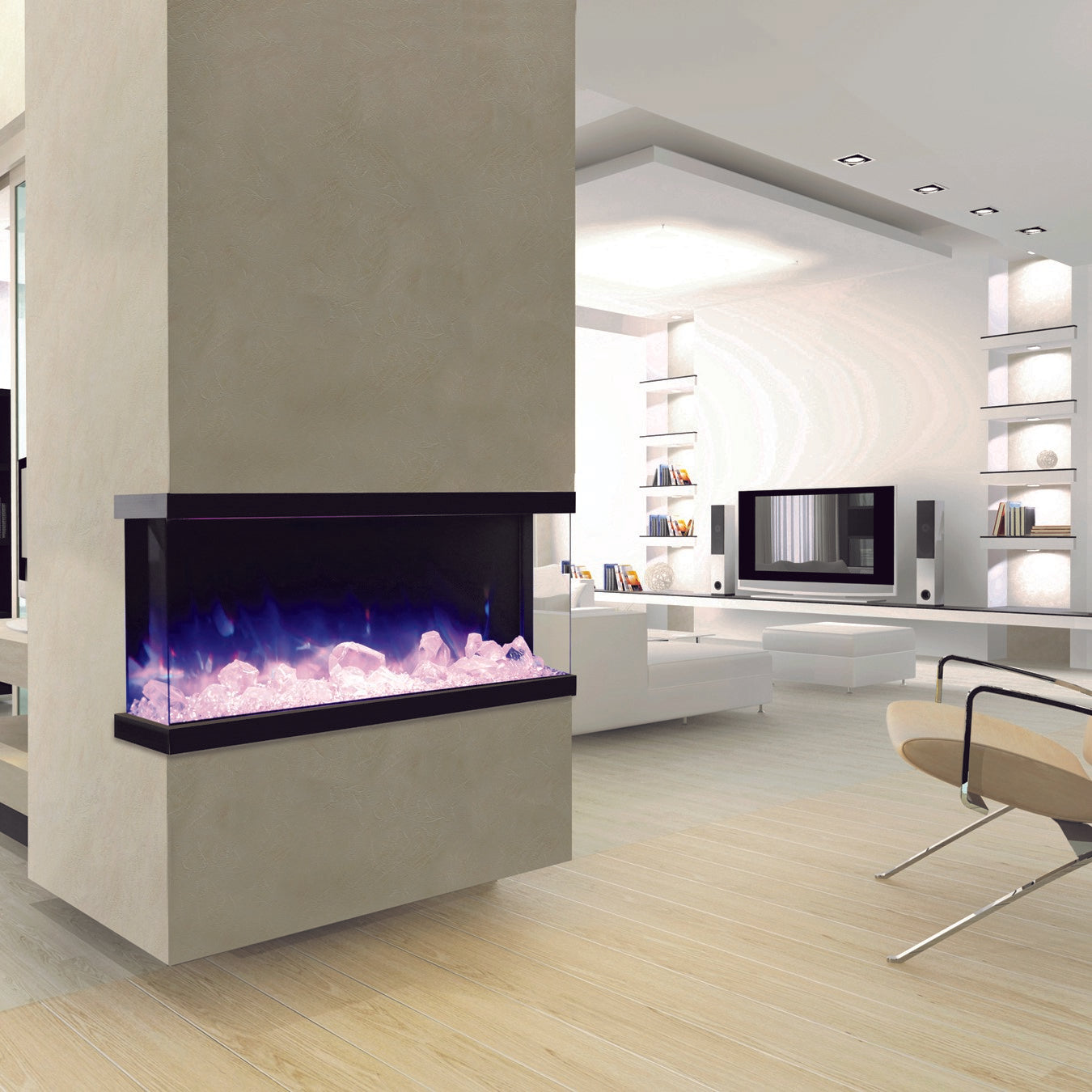 Amantii tru-view-50-xl 3-sided electric fireplace